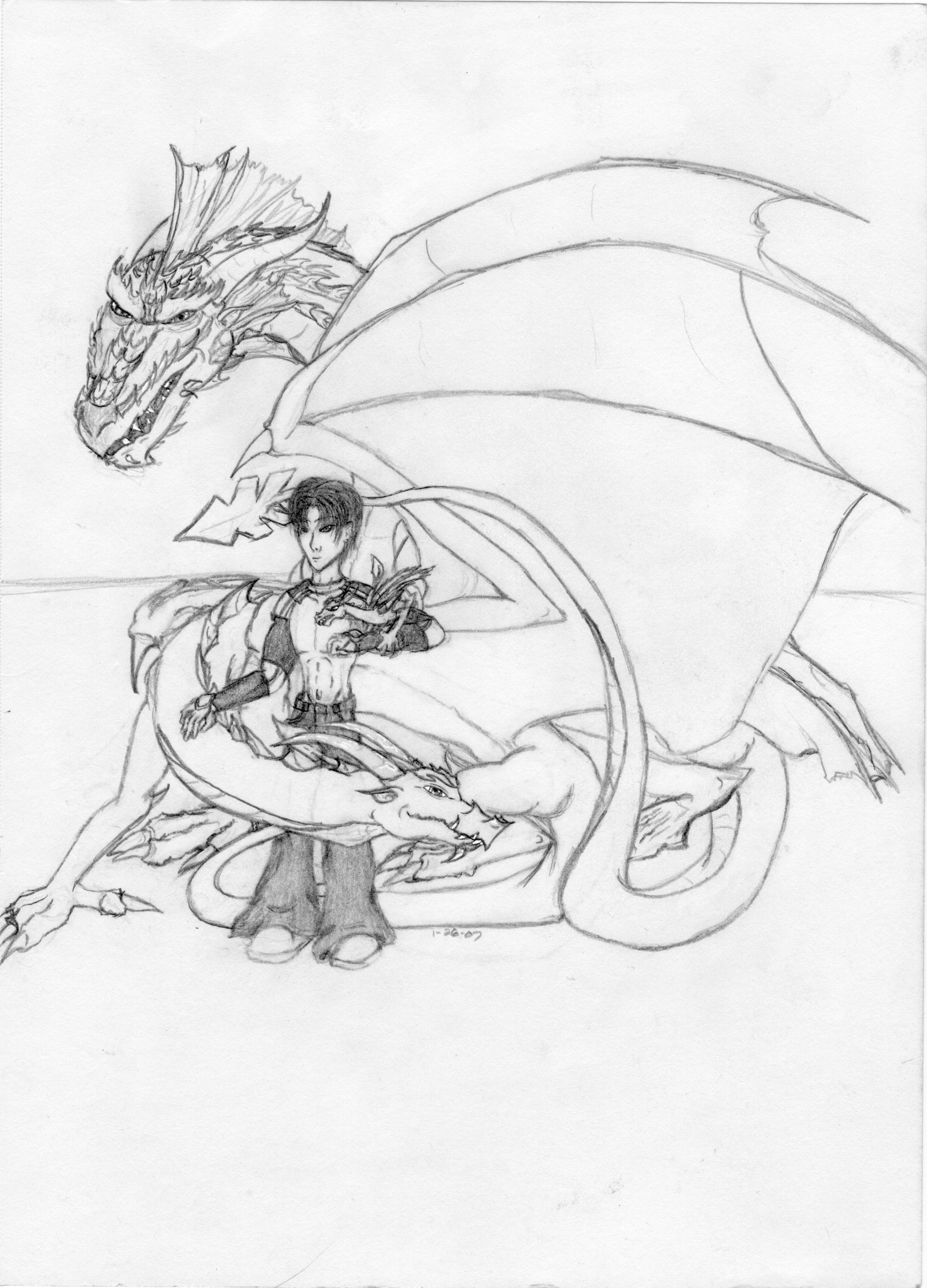 A Teen and His Dragons by GhostArt6
