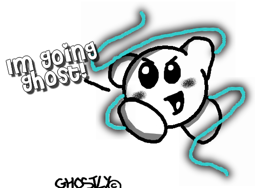 Kirby going ghost by Ghostly
