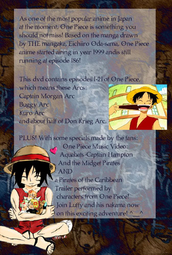DvD-backcover feat. Luffy and his nakama by Gimmecat