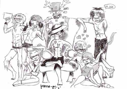 Strawhat Pirates having fun...oy. by Gimmecat
