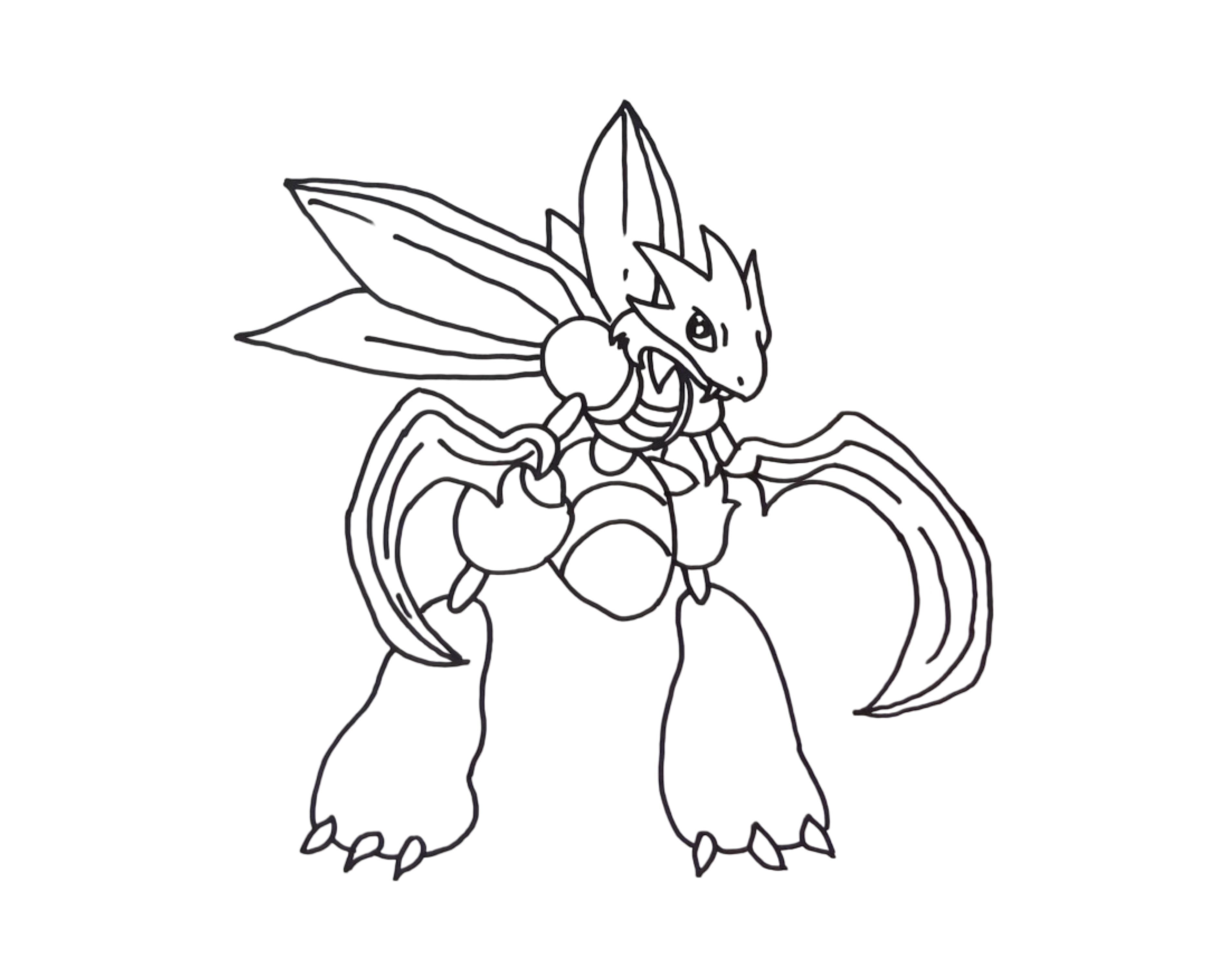 Scyther Coloring Page by Giston