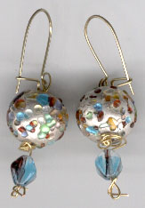 Blue Speckled Earrings by GlassEyeWisconsin