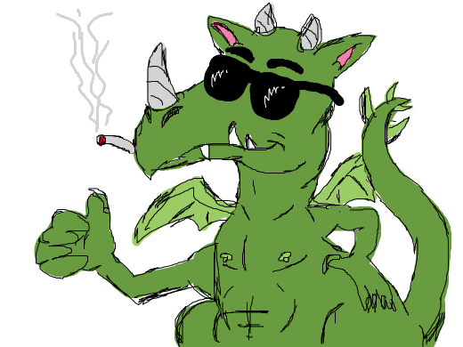 Dragon smokin a cig by GodApollosFarts