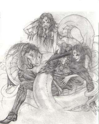 Vampire Hunter D snakewomen by Goemon_lshikawa