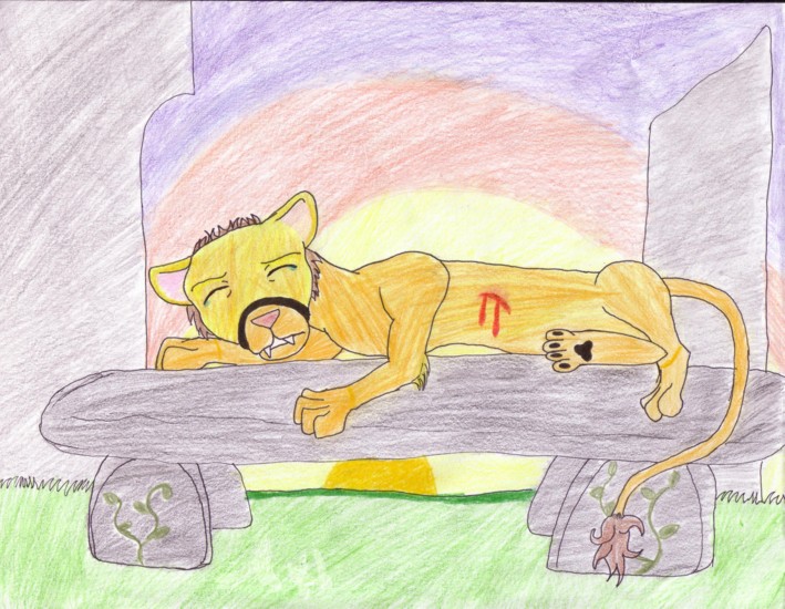 Aslan's Sacrifice (Lion) by GojakInucrawler