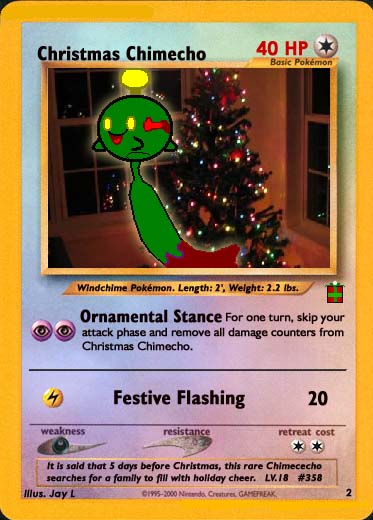 Christmas Chimecho Card by GoldenRhydon