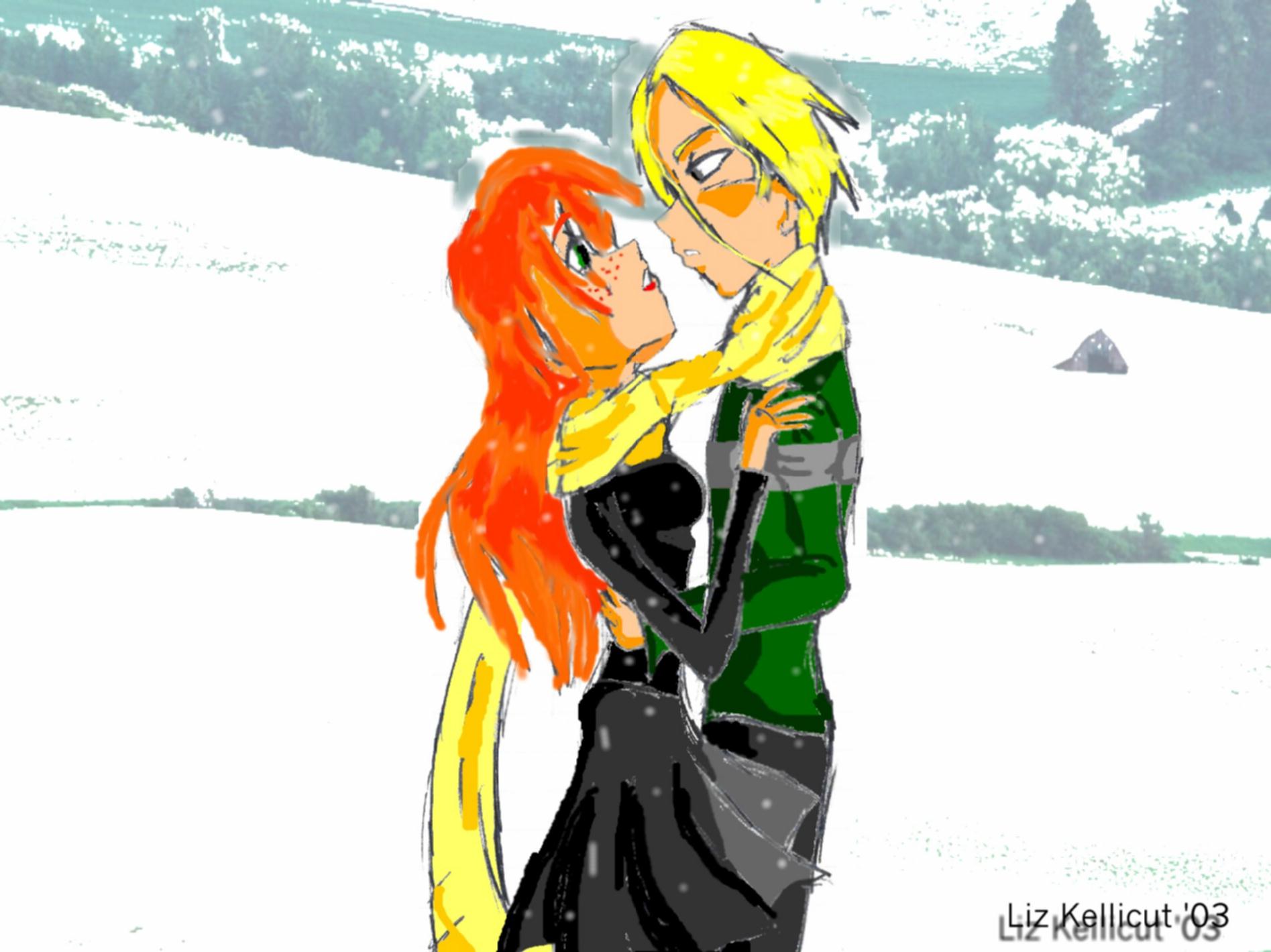 Draco/Ginny share scarf by Goten0040