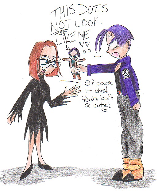 Trunks Meets His Plushie Self by GothicDancer