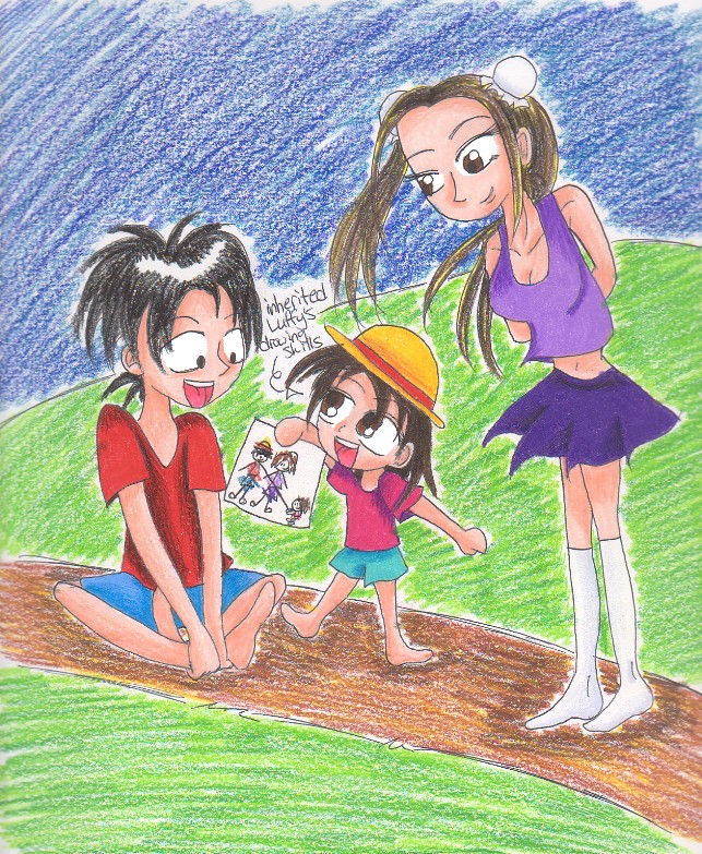 Luffy, Crystie, and Natti by GothicDancer