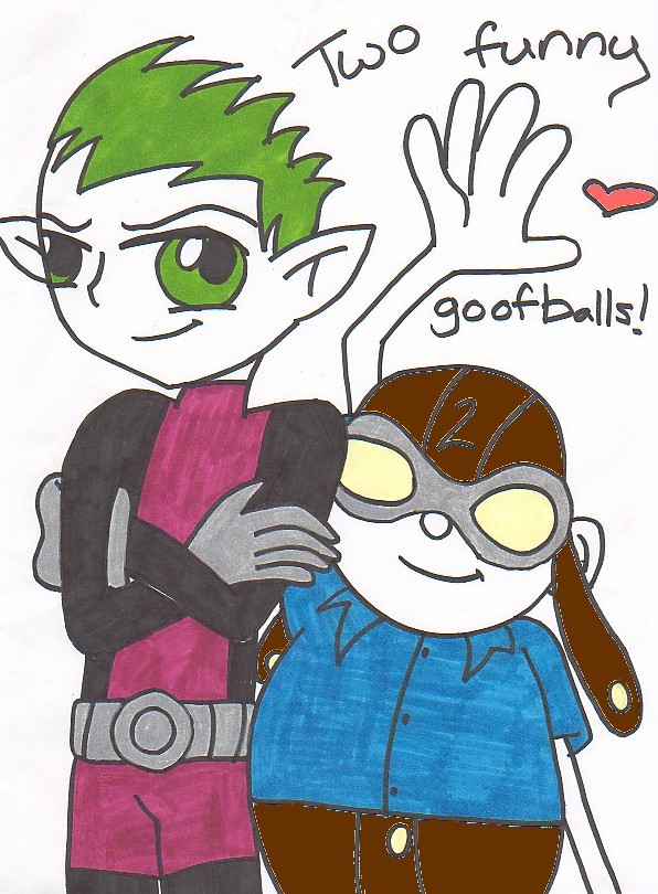 Numbuh 2 and Beast Boy by GothicDancer