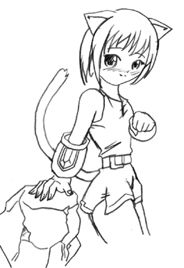 Earth elemental catgirl by GreenNinja