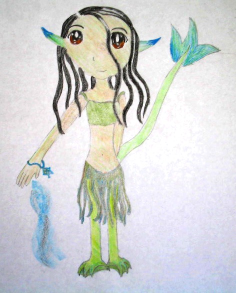 Adopted creature from Redpaint as a water girl by GreenPaint