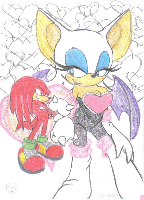 rouge&knux(colored) by Green_Empath01