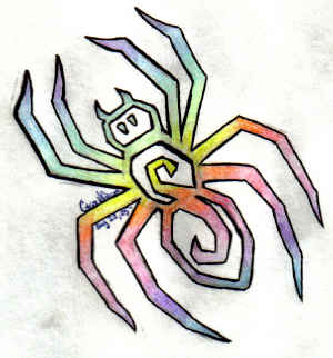 Rainbow Spider tattoo by Grim_n_grim