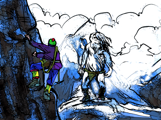 the Climber and the Yeti by Grok