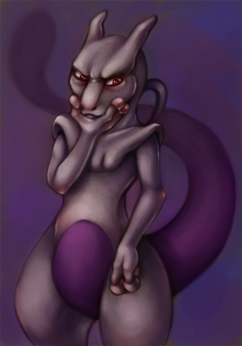 Collab - Pondering Mewtwo by GrowlyBear