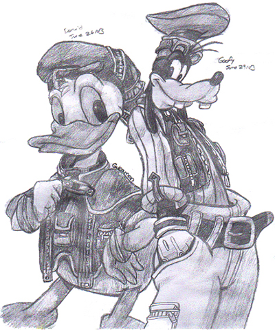 Donald and Goofy by Gub