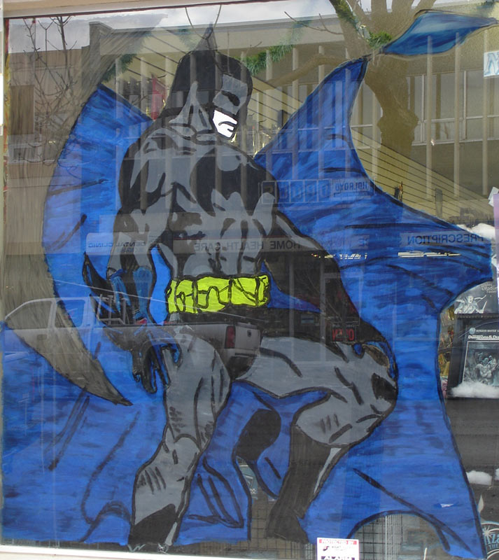 Batman (window paint) by Gub