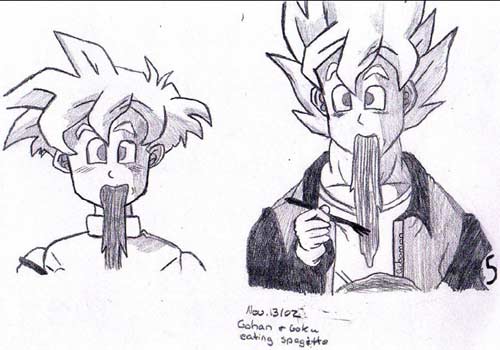 Goku and Gohan by Gub