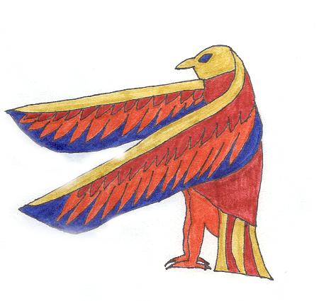 Egyptian god like bird. by Gwuinivyre