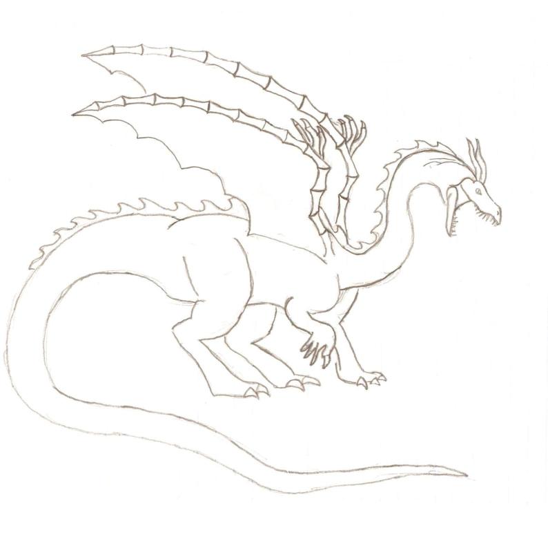 dragon line art by garaworshiper