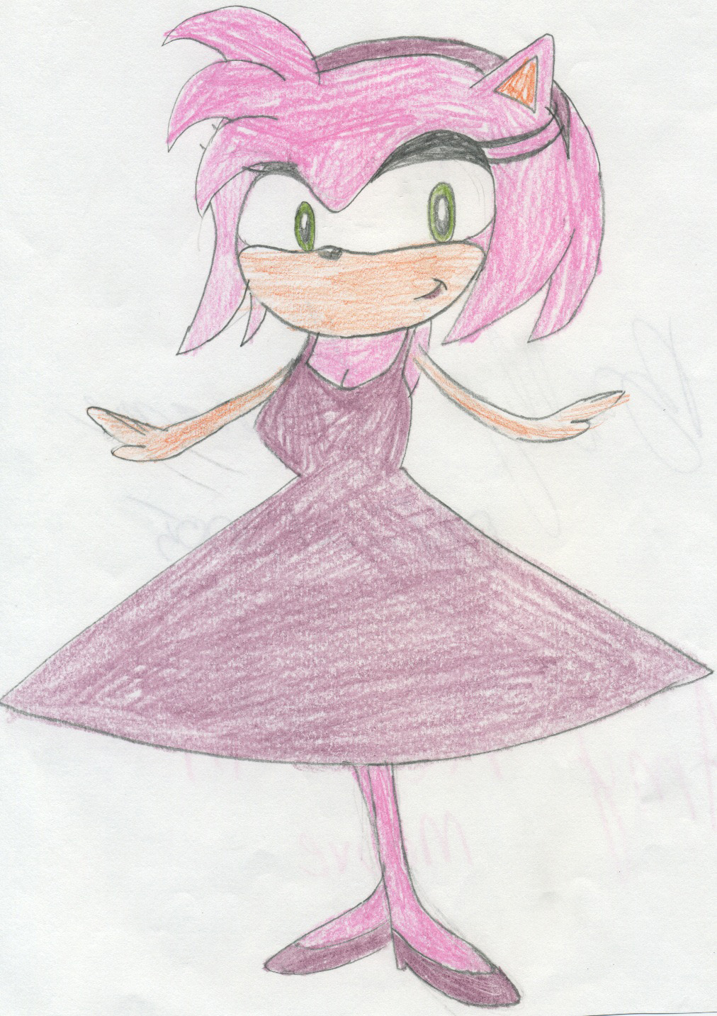 Amy Rose in a Mauve Dress by germanname