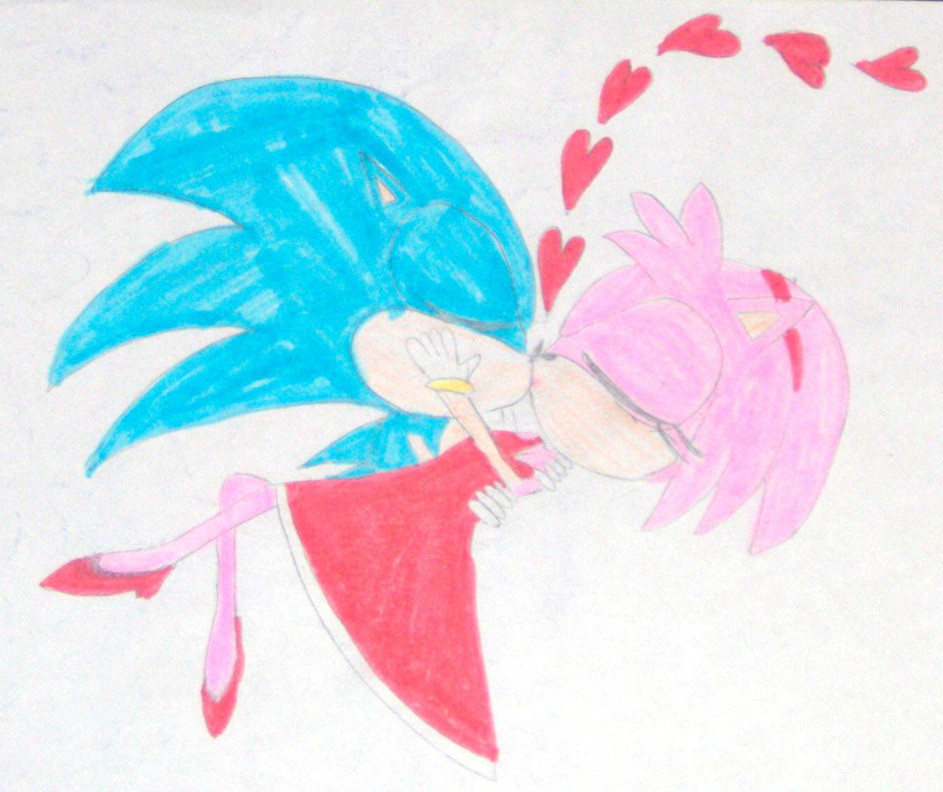 Sonic and Amy lay their lips on each other by germanname