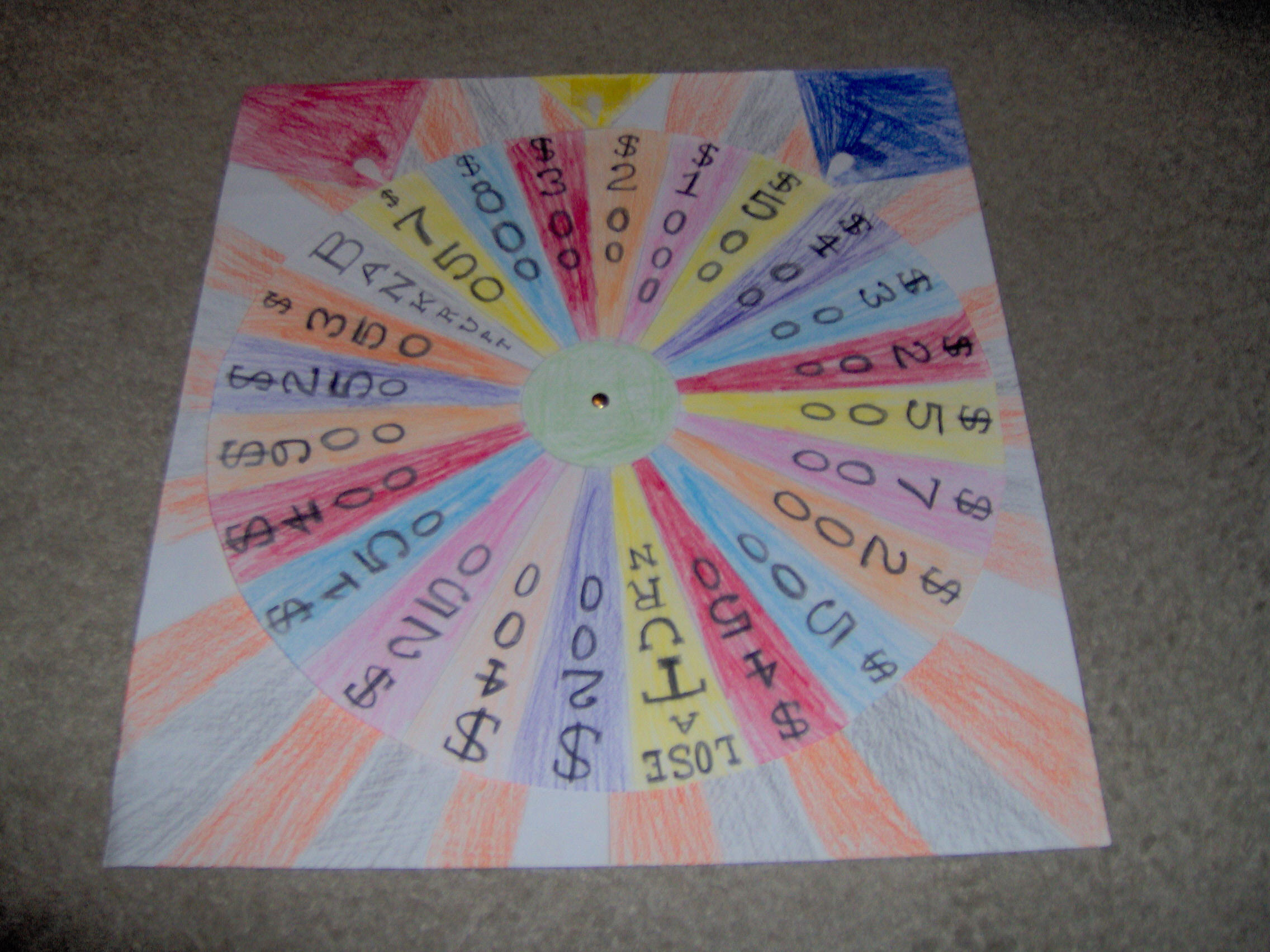 Wheel of Fortune Paper Game by germanname