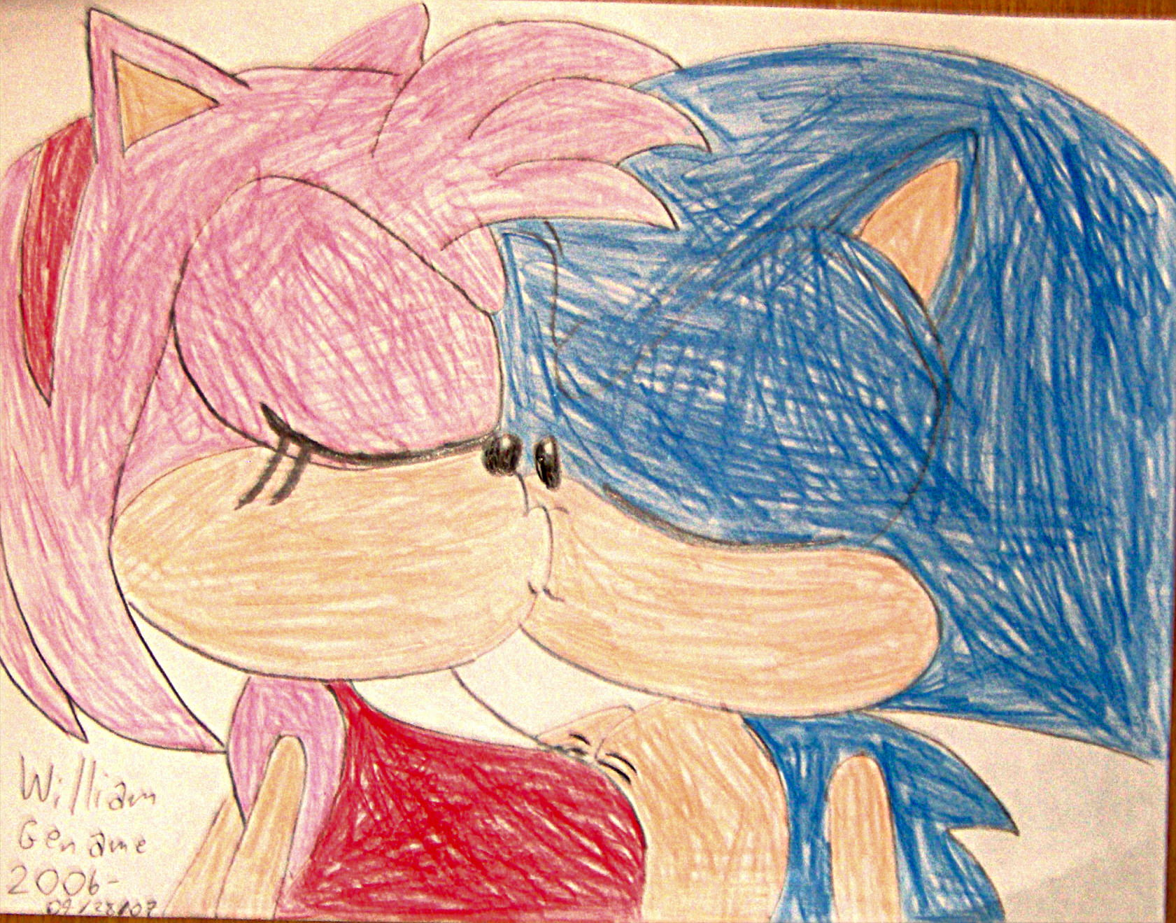 Sonic and Amy Kiss by germanname