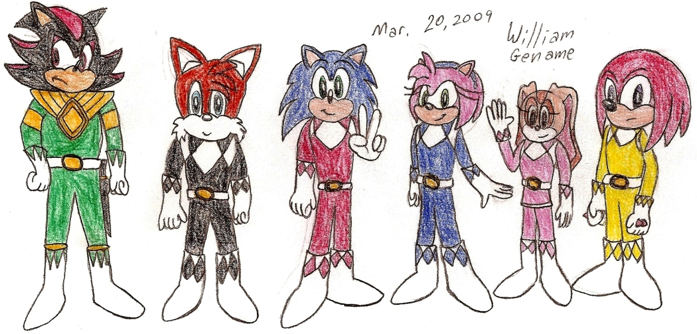 Mighty Morphin' Sonic Rangers by germanname