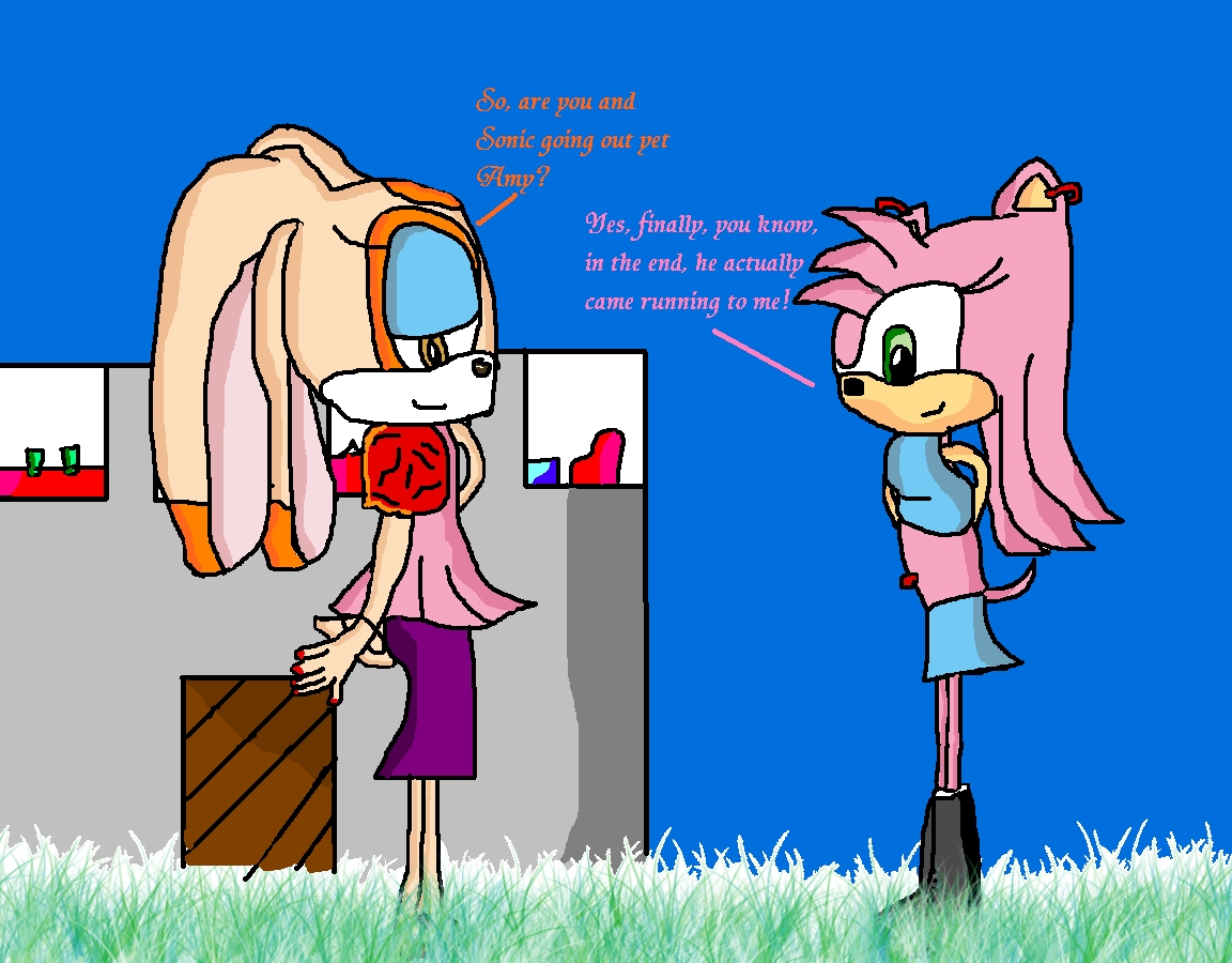 Cream and Amy At Secondary School. by ginathehedgehog