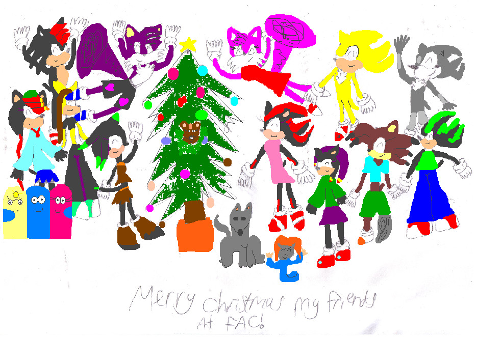 Christmas Pic For All Of My Friends Hera At FAC (Coloured) by ginathehedgehog