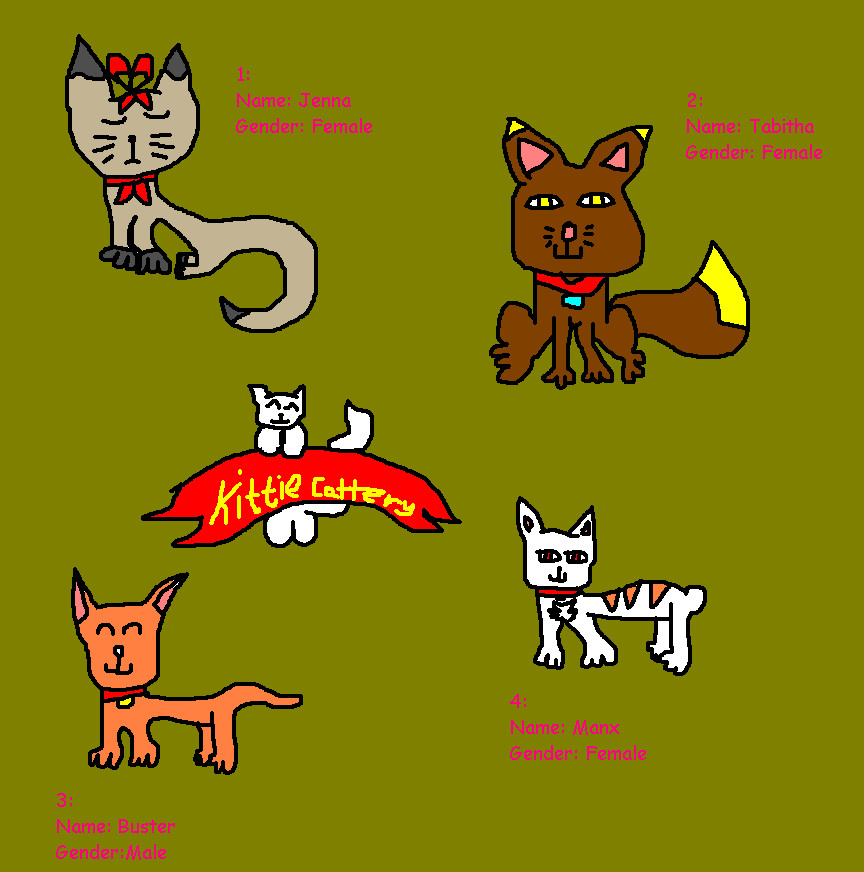 Kittie Cattery Litter 4 by ginathehedgehog