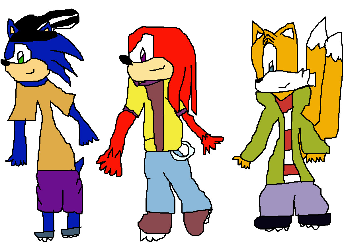 Sonic, Tails and Knuckles and Edd, Ed And Eddy *Request From Jaymon7* by ginathehedgehog