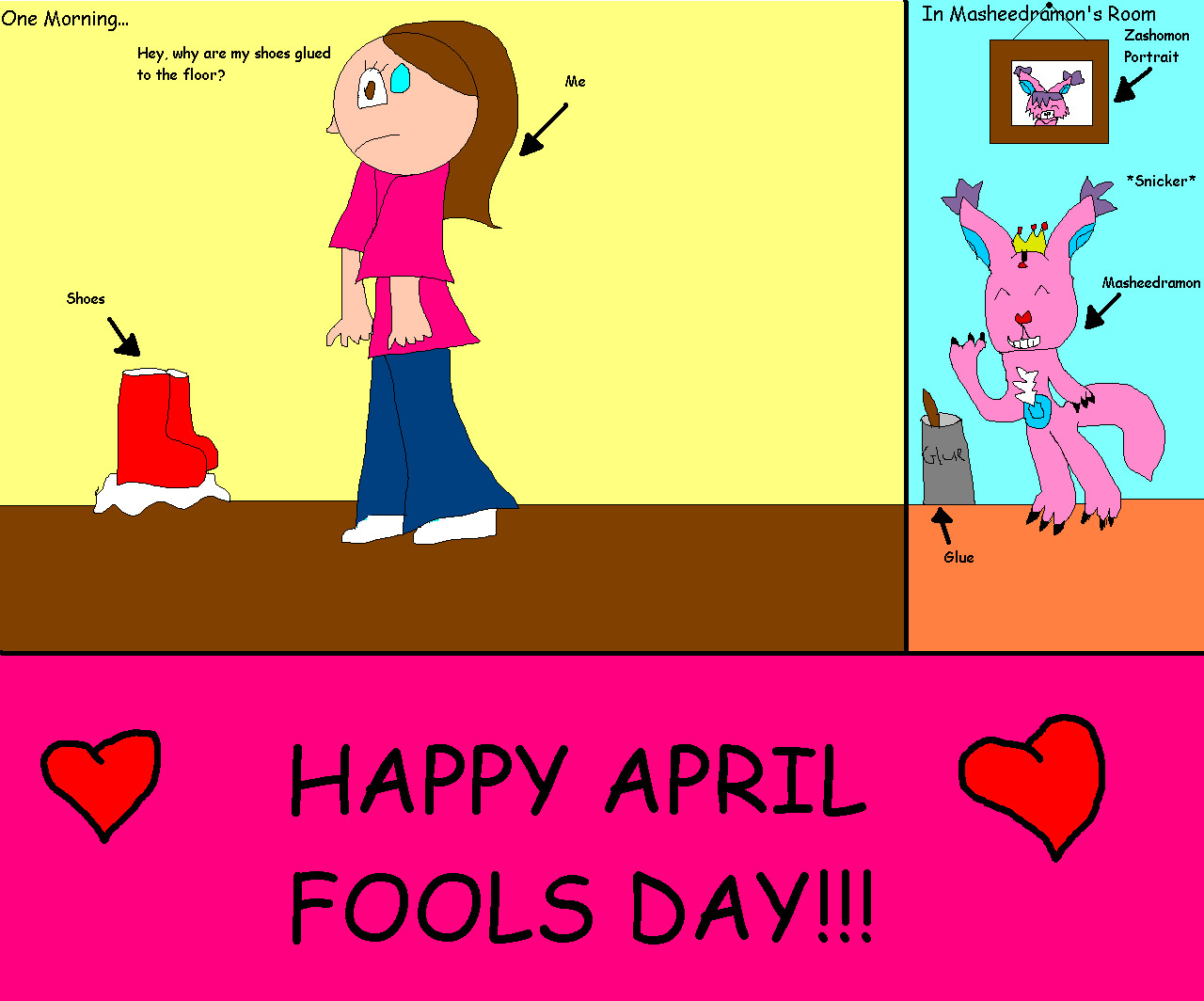 April Fools Day Comic Starring Me And Masheedramon by ginathehedgehog