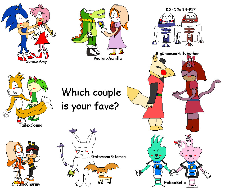 My Fave ouples From Variouse Shows. Which Are Your Fave Out Of These Coupls by ginathehedgehog