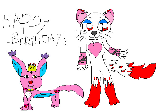Amoremon and Masheedramon *Birthday Gift For Lillandra* by ginathehedgehog