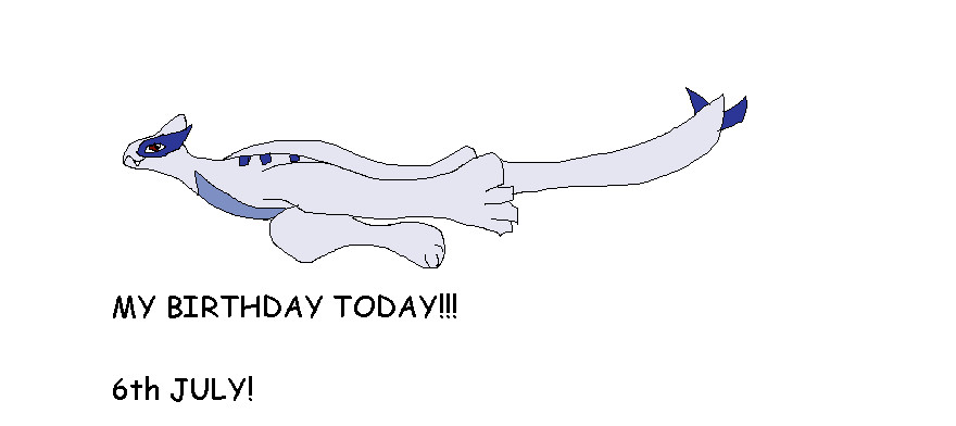 MY BIRTHDAY IS TODAY! (With A Lugia Pic XD) by ginathehedgehog