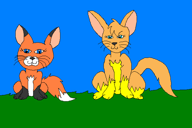 Whisperpaw And Sunstar by ginathehedgehog