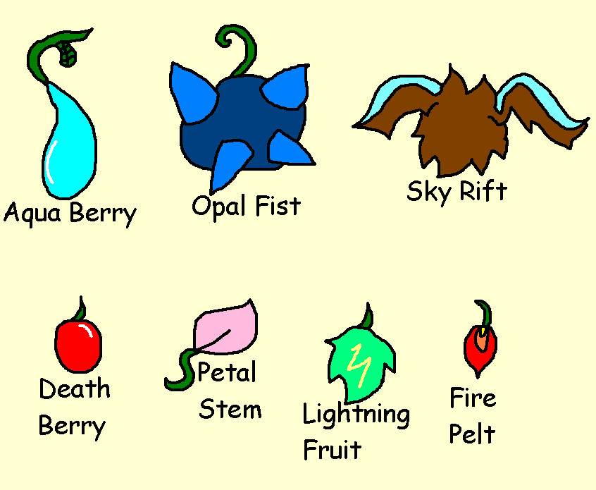 Berries And Fruits For Digimon Destiny 2: Rise Of The Shadow Pack by ginathehedgehog