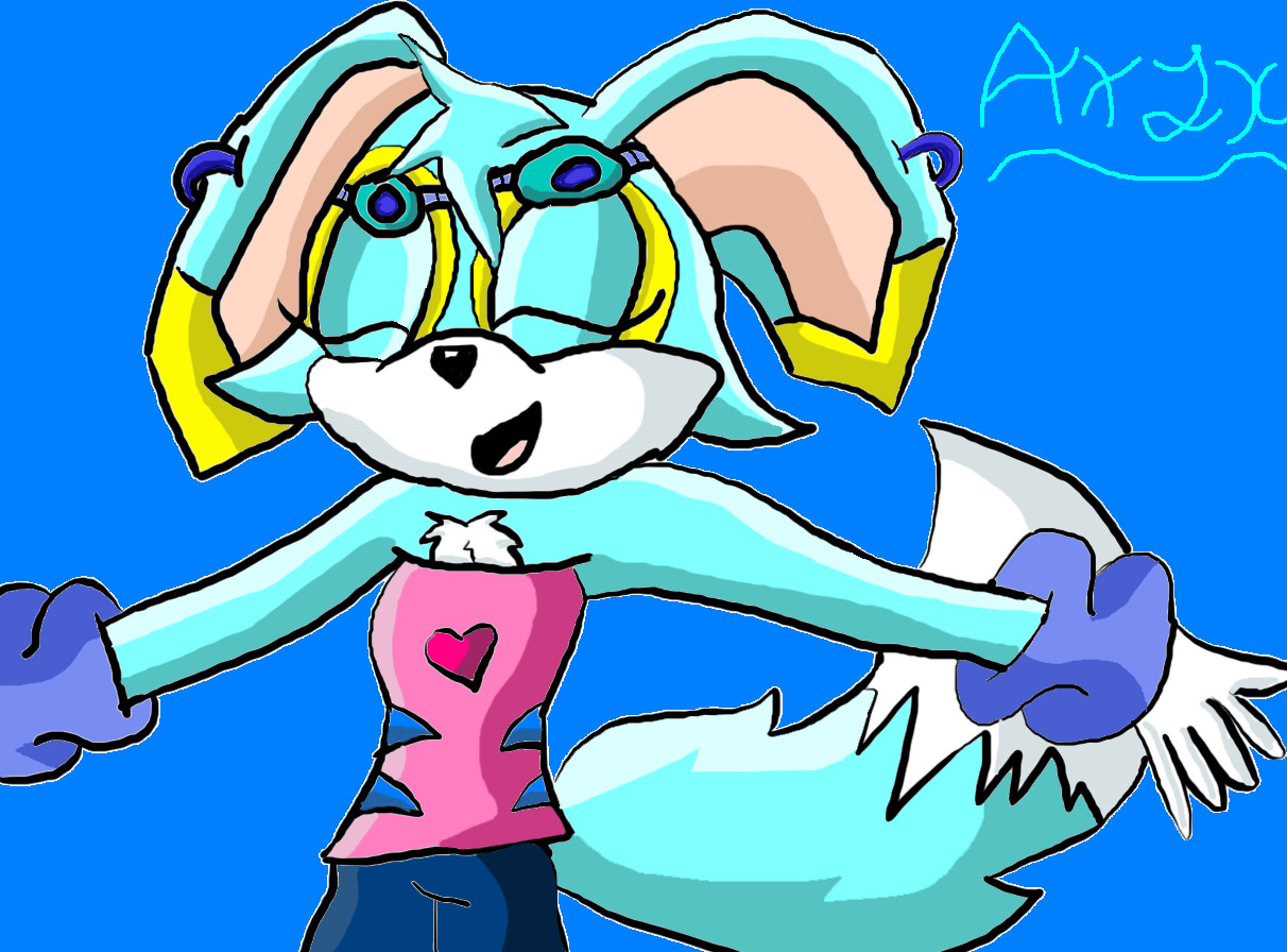 Anyx In Gina's Sonic Riders Outfit *Art-rade With Anyxtherabbit* by ginathehedgehog