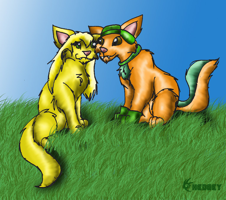 Dingocat And kyle *Art-Trade With Dingocat* by ginathehedgehog