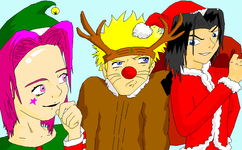 Christmas Naruto (colord) by gohstann