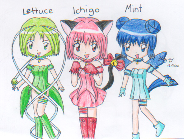 Chibi Lettuce, Ichigo &amp; Mint by gondoey