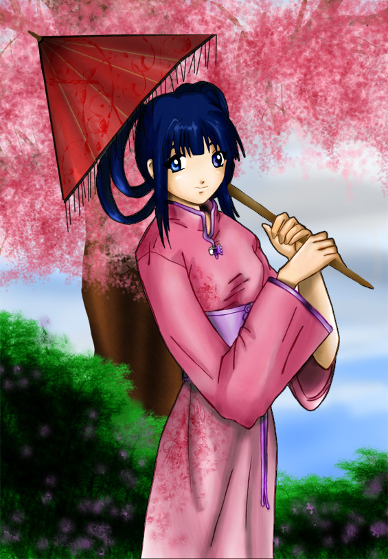 Pink Kimono Girl by gothicrinoa