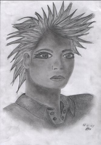 Girl with spiky hair by grekkie