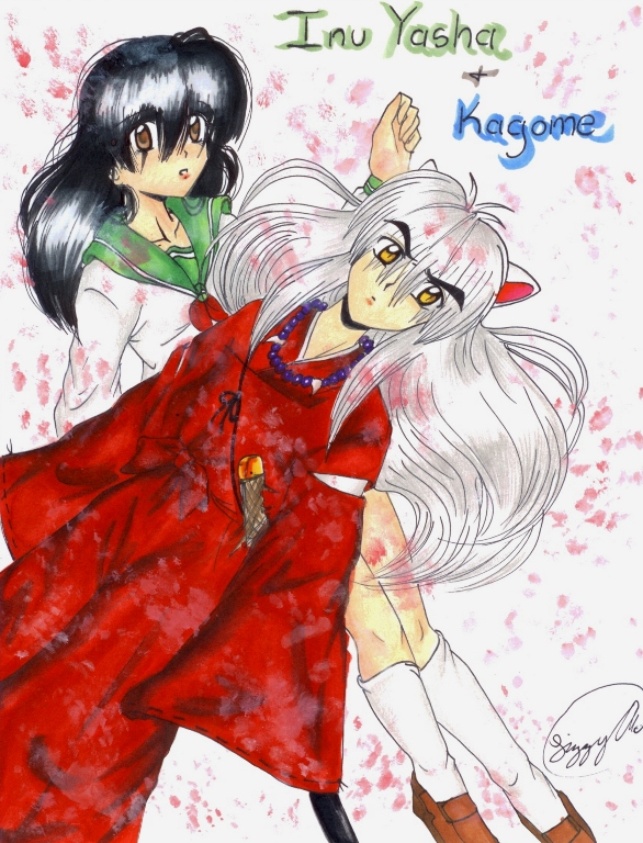 InuYasha &amp; Kagome by HalfoftheMoon