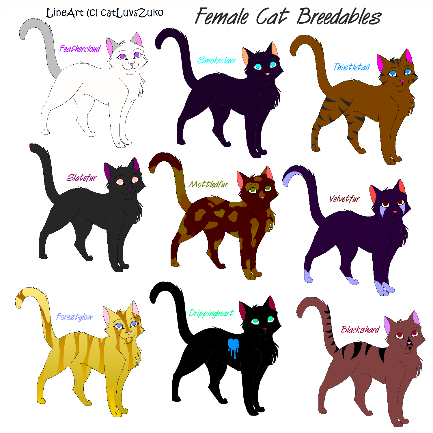 Female Cat Breedables by Hamstar27