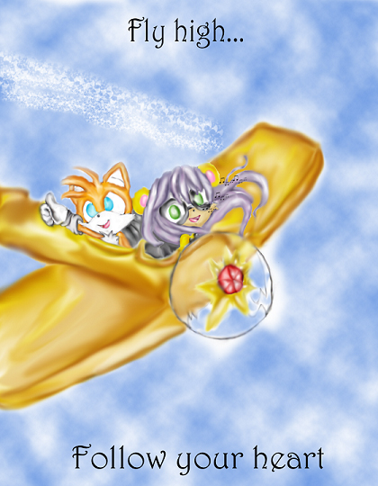 Mina and Tails high in the sky by Harumiko_Chan