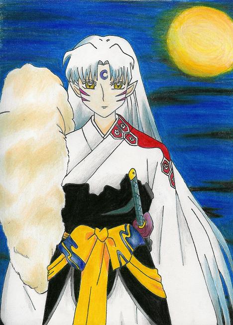 Sesshoumaru in the Moonlight by Haunted-Flower
